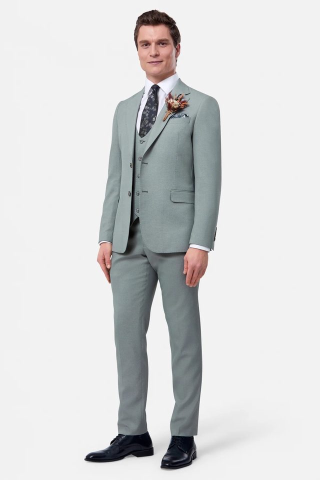 Albert wedding suit in sage by Benetti, to buy at Isobels