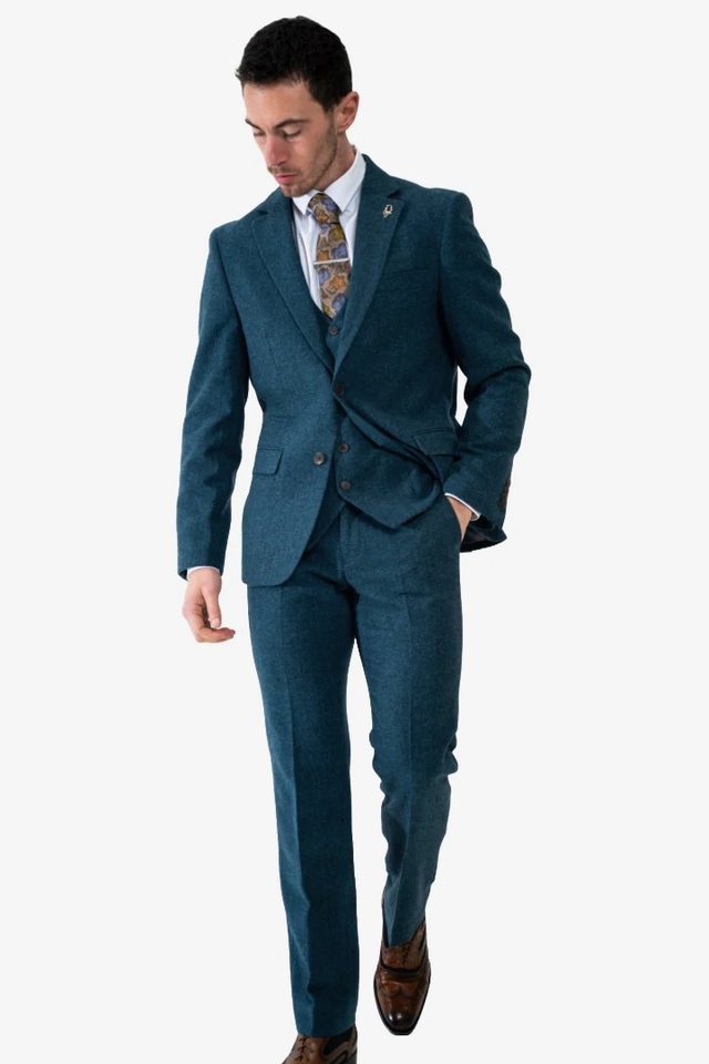Armstrong wedding suit in blue by Charles Grey, to buy at Isobels
