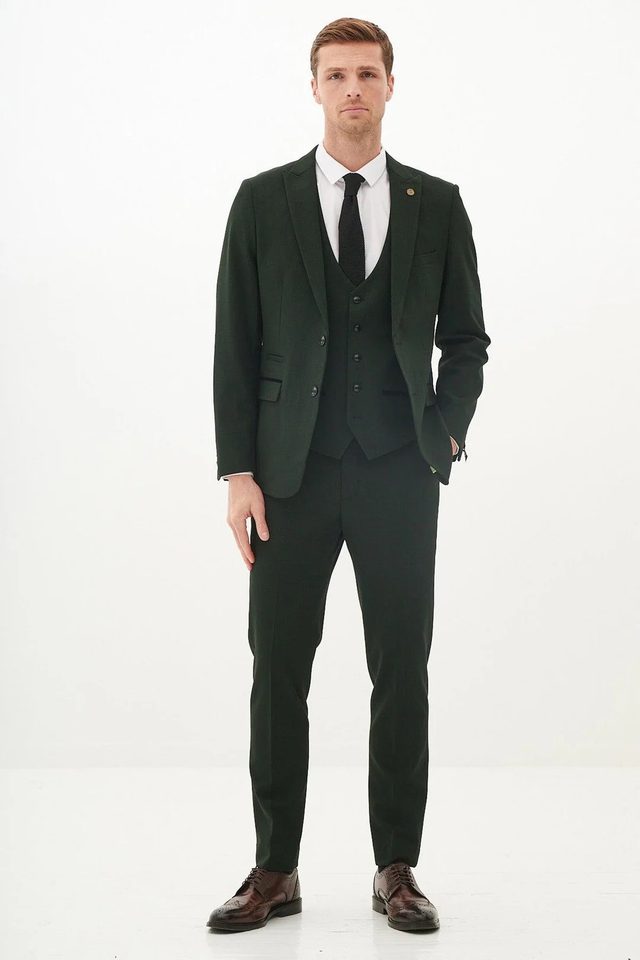 Bromley wedding suit in olive by Marc Darcy, to buy at Isobels