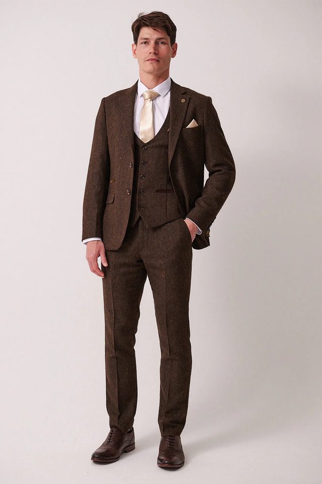 Dean wedding suit in brown by Marc Darcy, to buy at Isobels