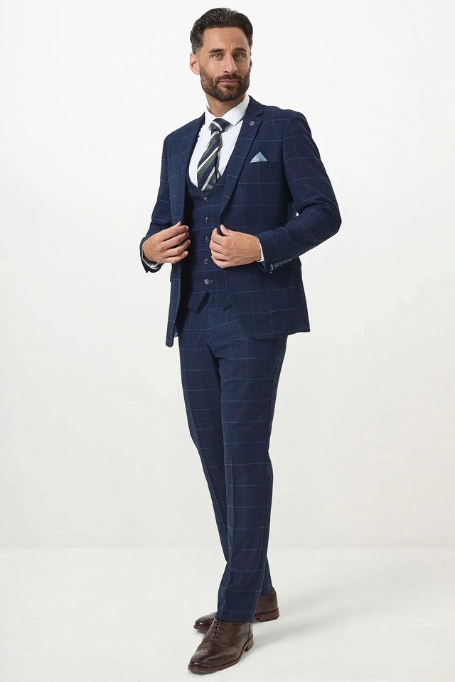 Edinson wedding suit in navy/sky by Marc Darcy, to buy at Isobels