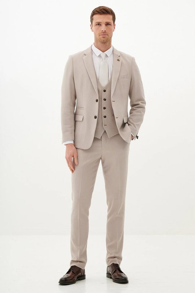 HM5 wedding suit in stone by Marc Darcy, to buy at Isobels