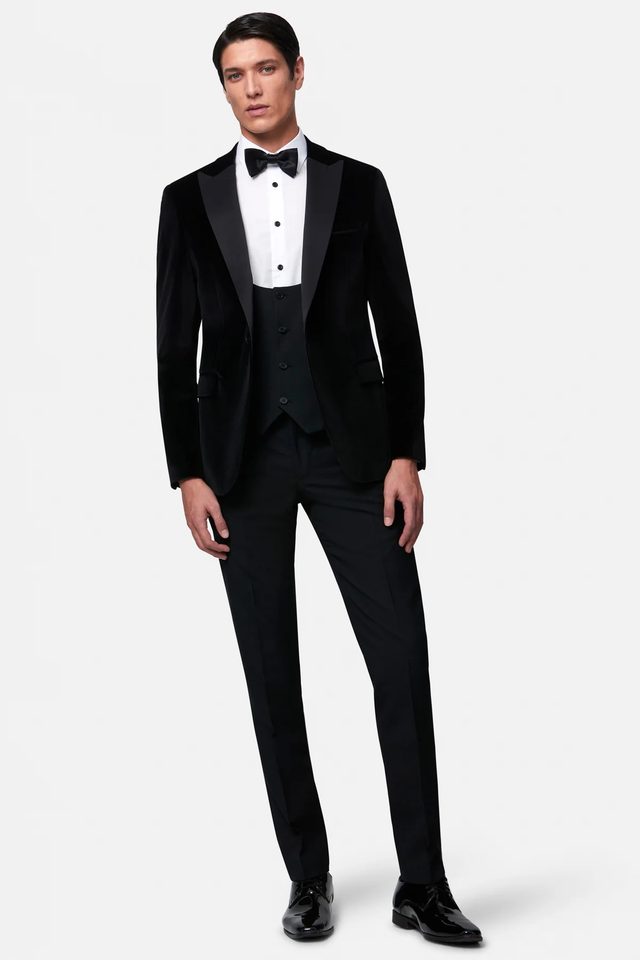 Jasper wedding suit in black by Benetti, to buy at Isobels