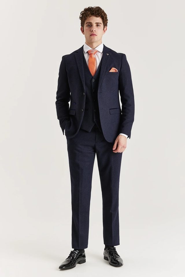 Oscar wedding suit in navy by Paul Andrew, to buy at Isobels